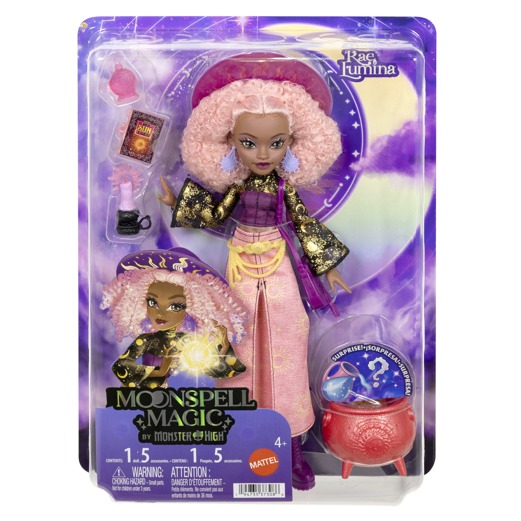 MONSTER HIGH MOONSPELL MAGIC lėlė Rae - saulės kerėtoja (JMB91)