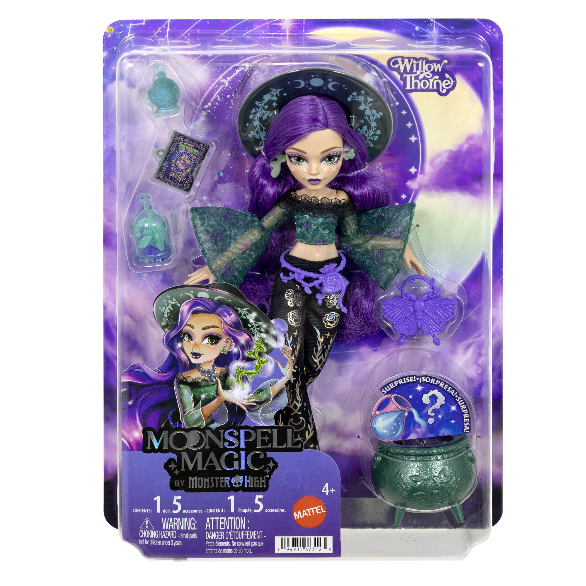 MONSTER HIGH MOONSPELL MAGIC lėlė Willow - gamtos kerėtoja (JMB92)
