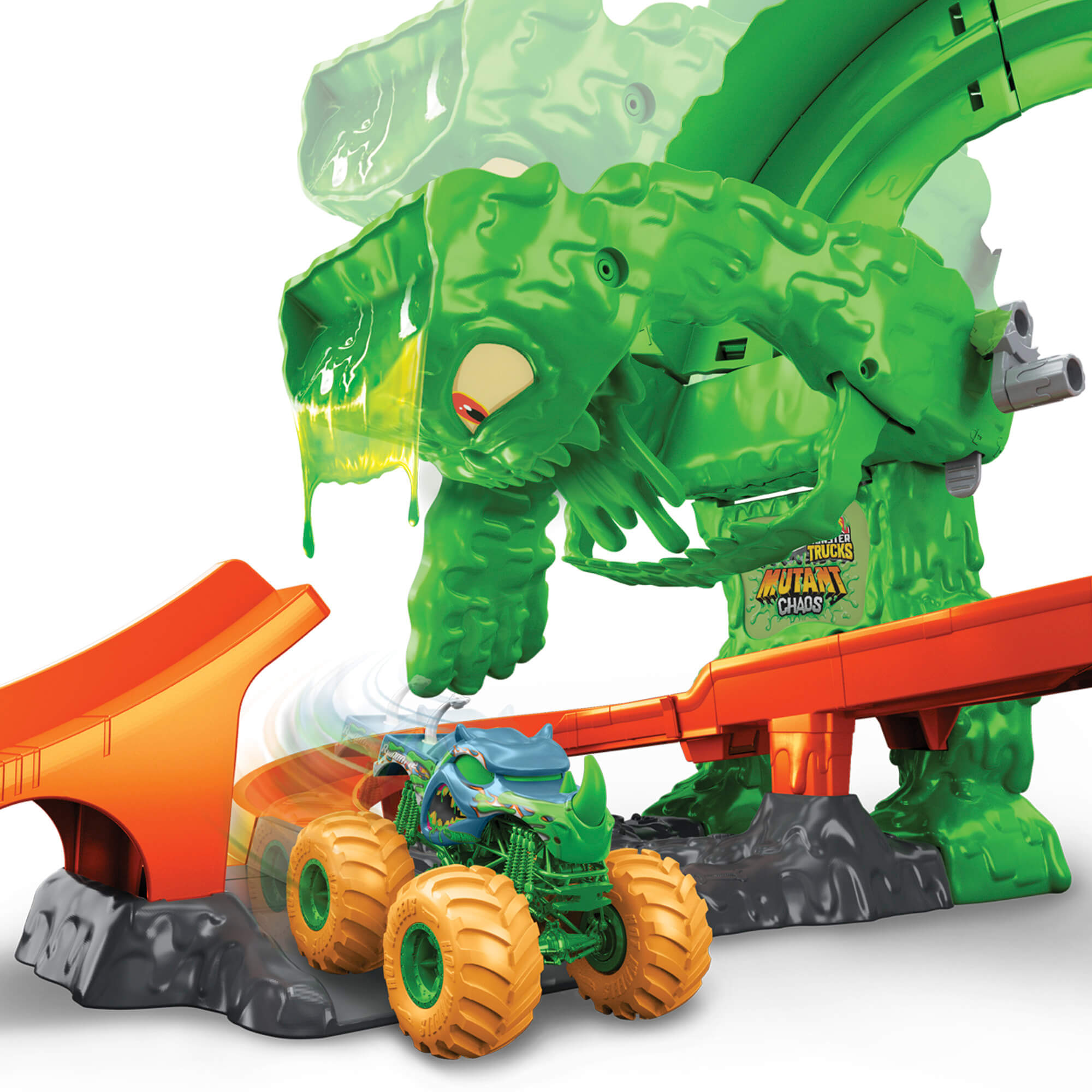 HOT WHEELS MONSTER TRUCKS MUTANT CHAOS trasa su slaimu – Monstro sunaikinimas (JMK90) - Image 5