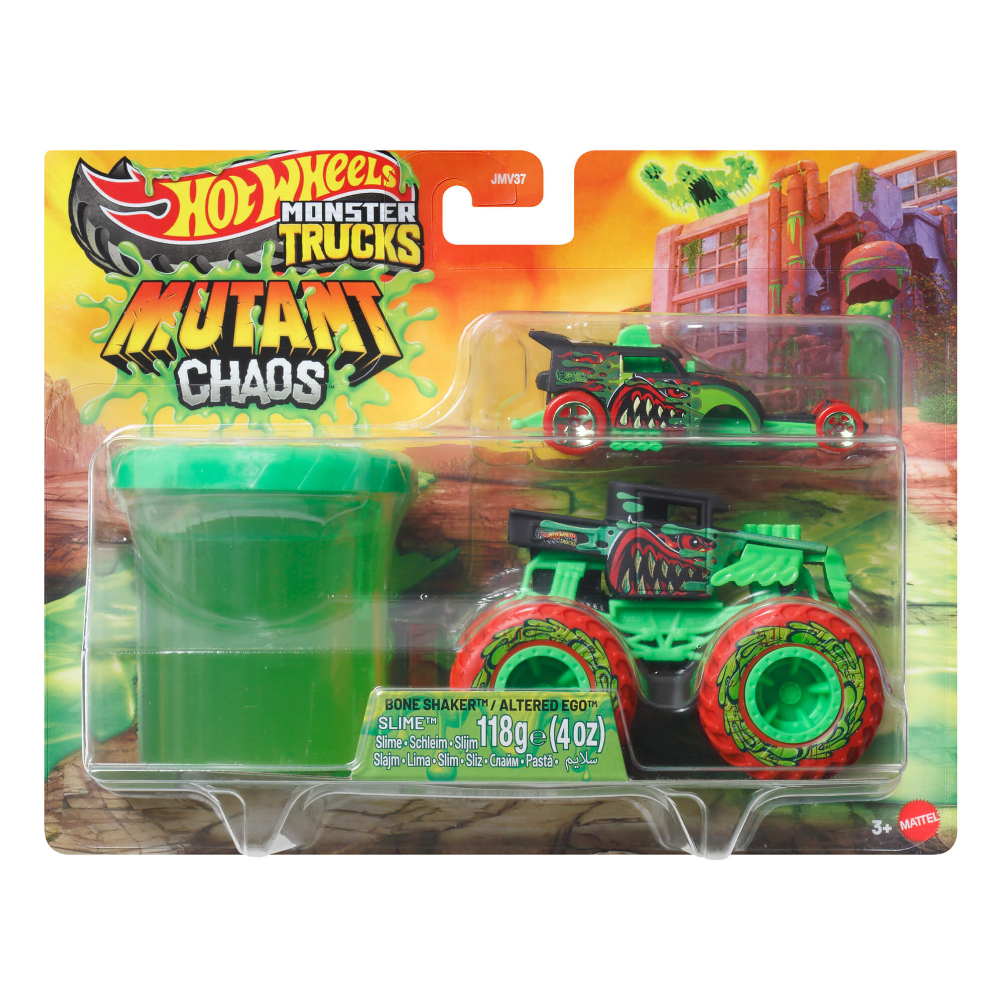 HOT WHEELS MONSTER TRUCKS MUTANT CHAOS džipas su slaimu (JMV37) - Image 2