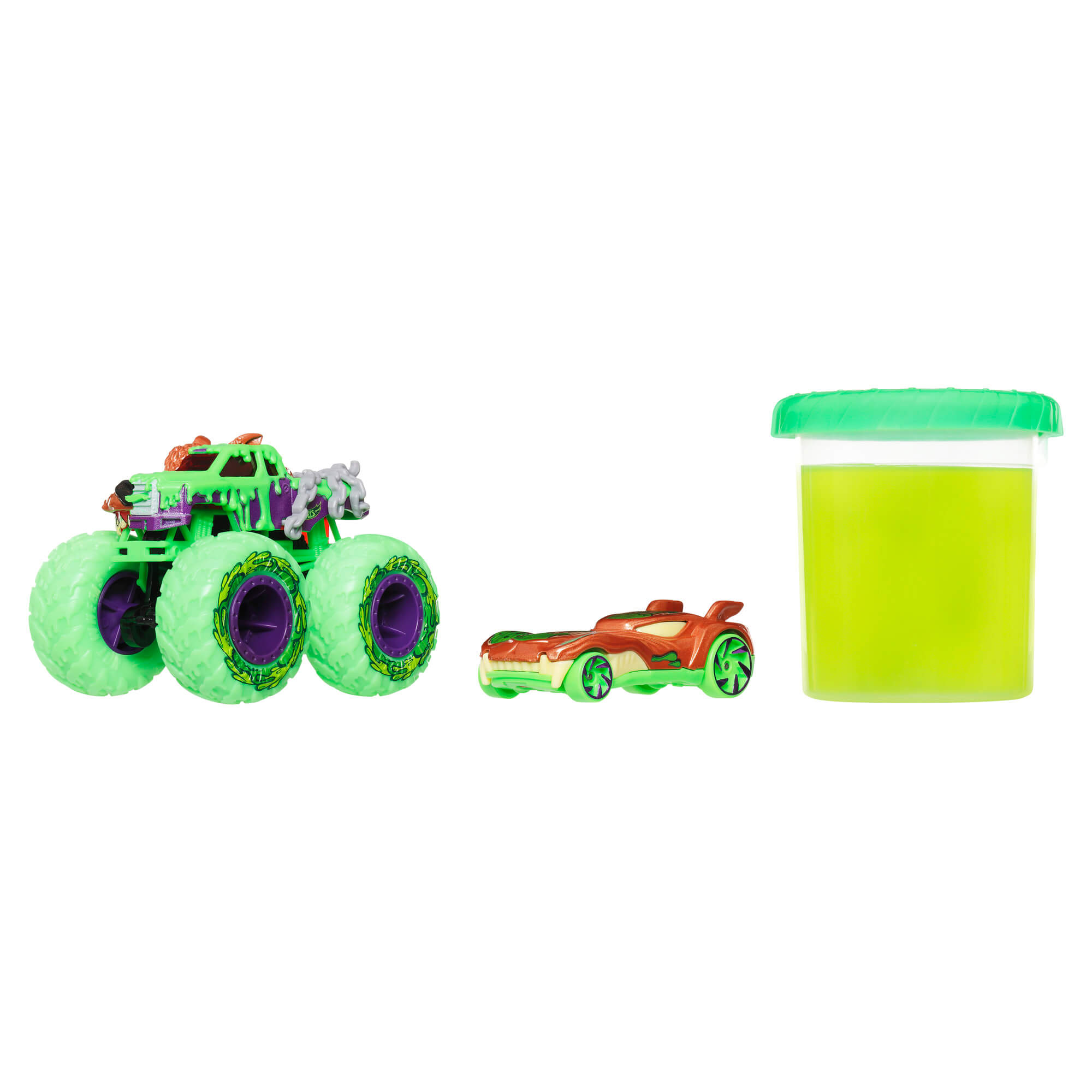 HOT WHEELS MONSTER TRUCKS MUTANT CHAOS džipas su slaimu (JMV37) - Image 6